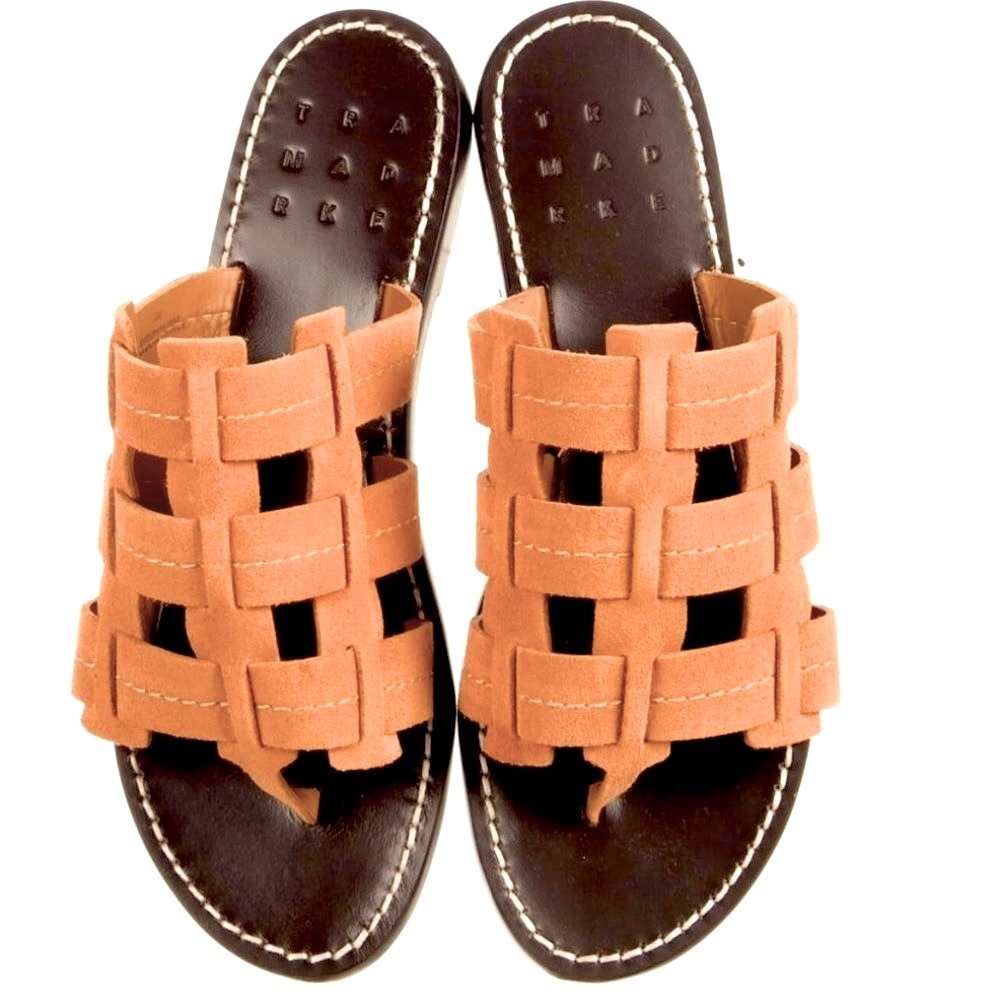 Size 6 - NWT TrademarkBeige Knot Adriene Suede Sandals. - NWT and Box